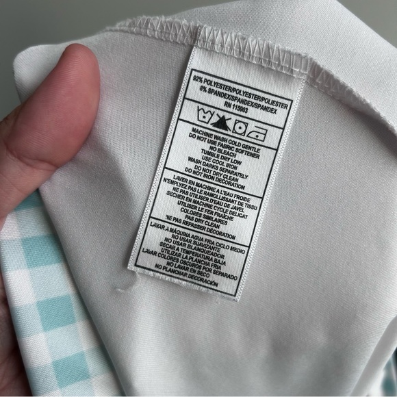 Bermuda Sands Golf Skort Size Large, Aqua Gingham, EUC - Picture 3 of 8